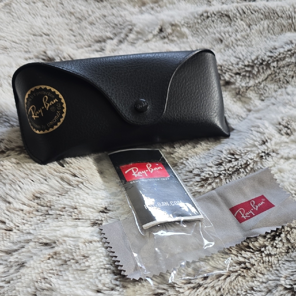 Ray-Ban Black Sunglasses Case with Cloth & Booklet 6.5"